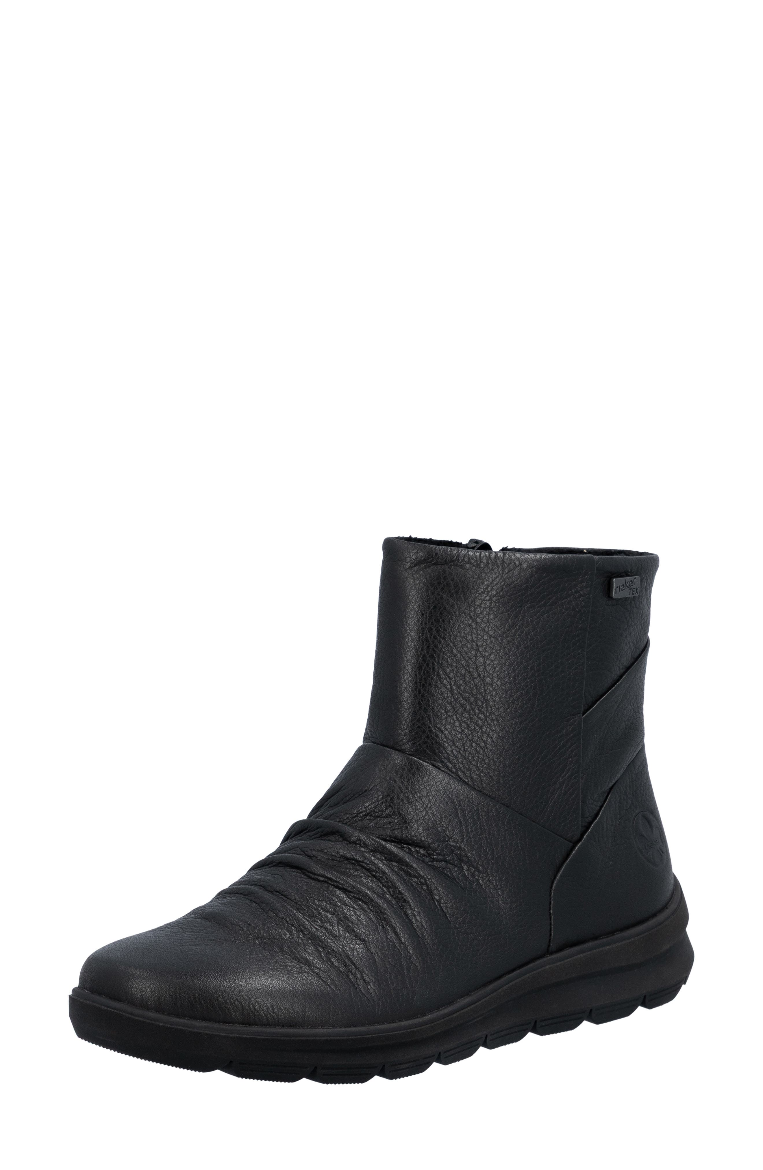 Berta 66 Leather Bootie, Alternate, color, BLACK