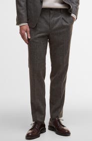 Barbour Kensington Pleated Glen Check Wool Blend Flannel Suit Pants