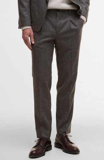 Kensington Pleated Glen Check Wool Blend Flannel Suit Pants