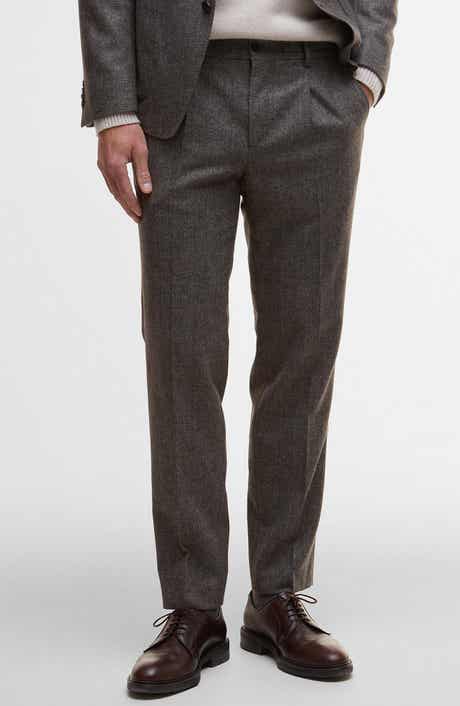 Kensington Pleated Glen Check Wool Blend Flannel Suit Pants