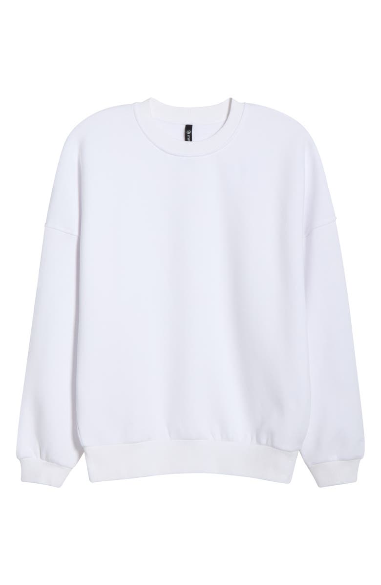 MPG LuxeFleece Boyfriend Sweatshirt, Main, color, Brilliant White