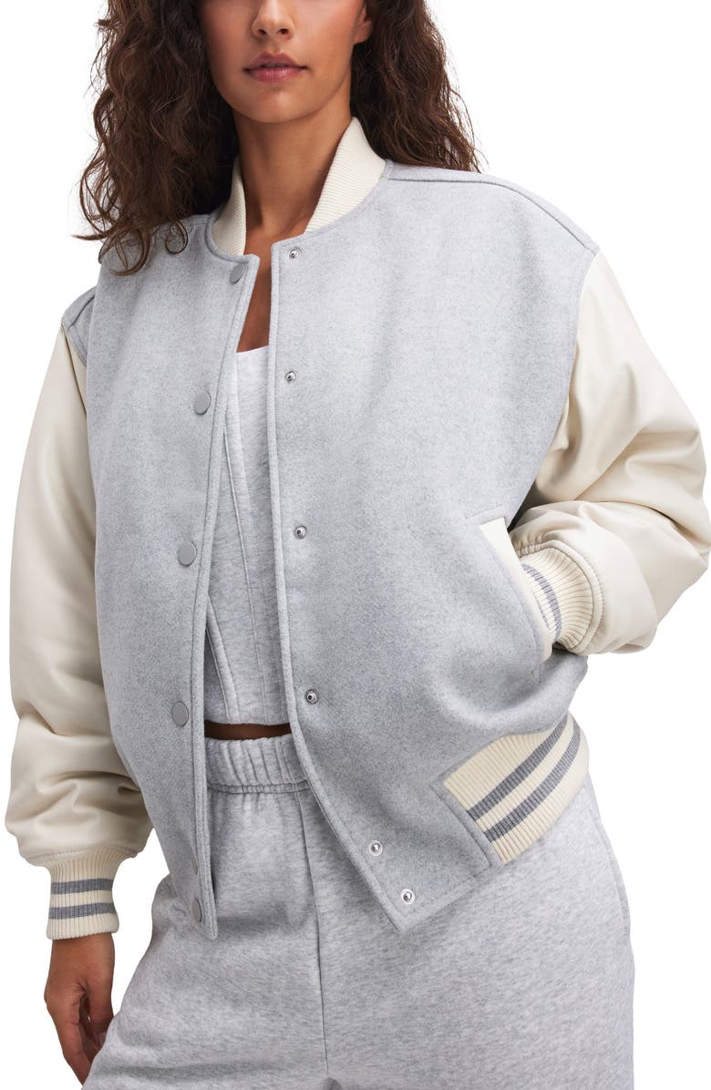 Good American Varsity Bomber Jacket, Main, color,