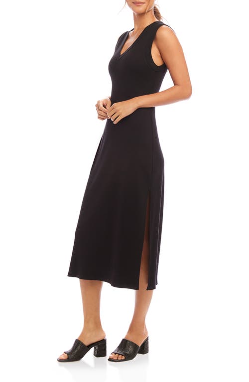 Karen Kane Sleeveless Rib Midi Dress In Black