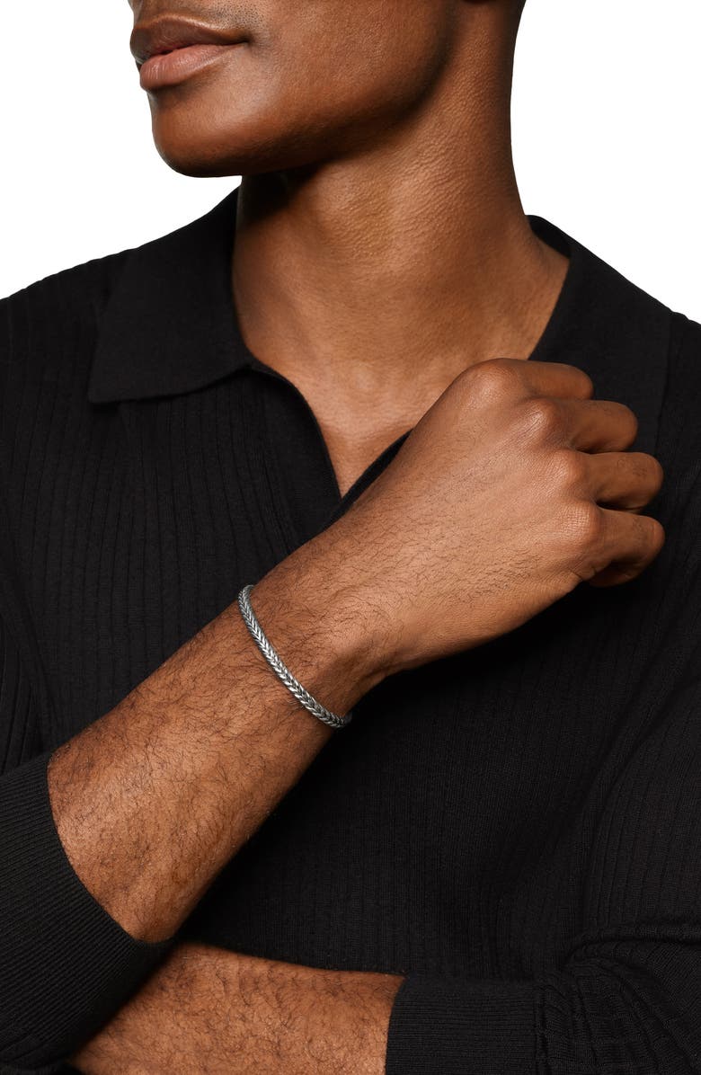 David Yurman Chevron Flex Bracelet, Alternate, color, Silver