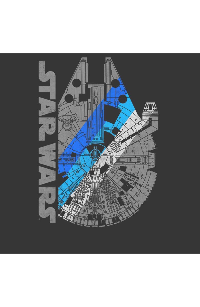 Star Wars Boy's Star Wars Millennium Falcon Shadow  Graphic T-Shirt, Alternate, color, Charcoal Heather