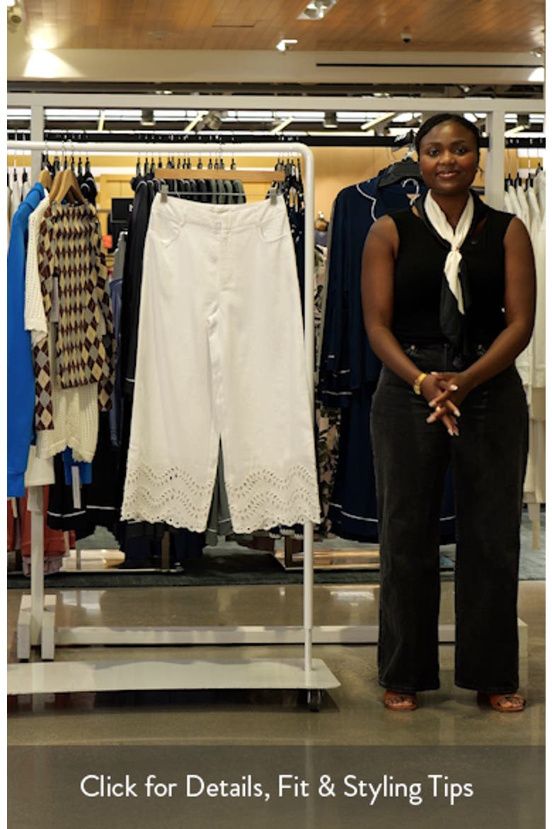 Eyelet Wide Leg Linen Pants video
