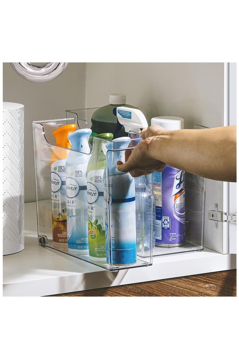 Set of 2 Wheeled Organizer, Alternate, color, CLEAR