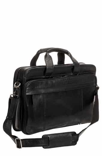 Mancini Double Compartment Leather Briefcase