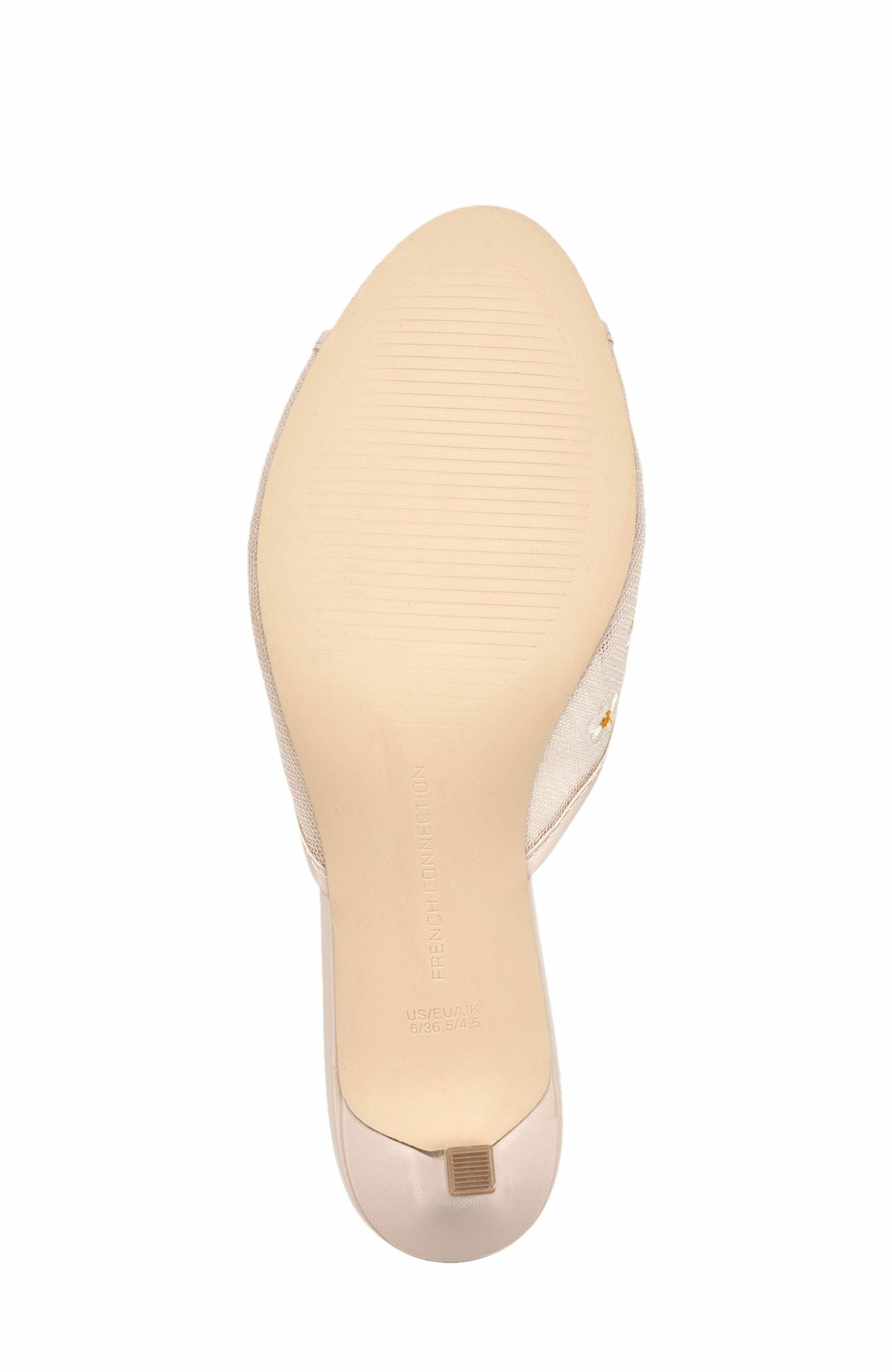 French Connection Nancy Mesh Embroidered Kitten Heel, Alternate, color, Nude