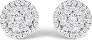 Haus of Brilliance Certified 14K Gold 1.0 Cttw Diamond Cluster Button Stud Earrings
