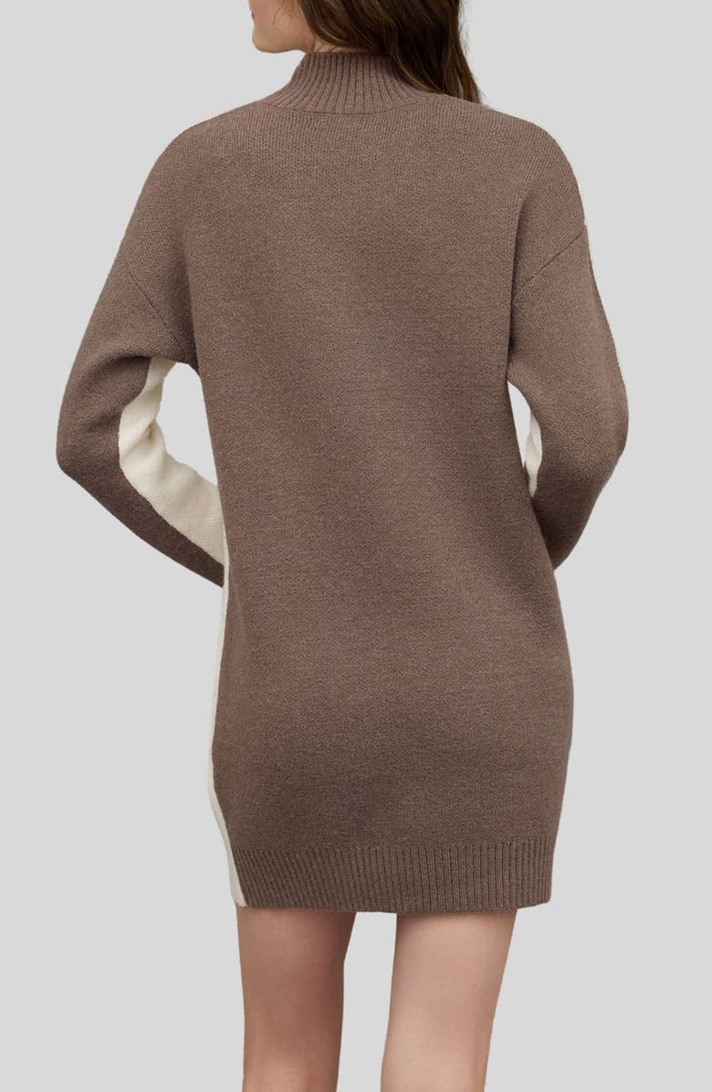 Blu Pepper Colorblock Mock Neck Long Sleeve Sweater Dress, Alternate, color, Ivory