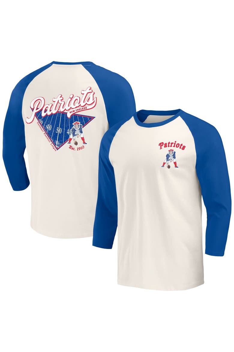 Men's Darius Rucker Collection by Fanatics Royal/White New England Patriots Raglan 3/4 Sleeve T-Shirt, Alternate, color, Royal