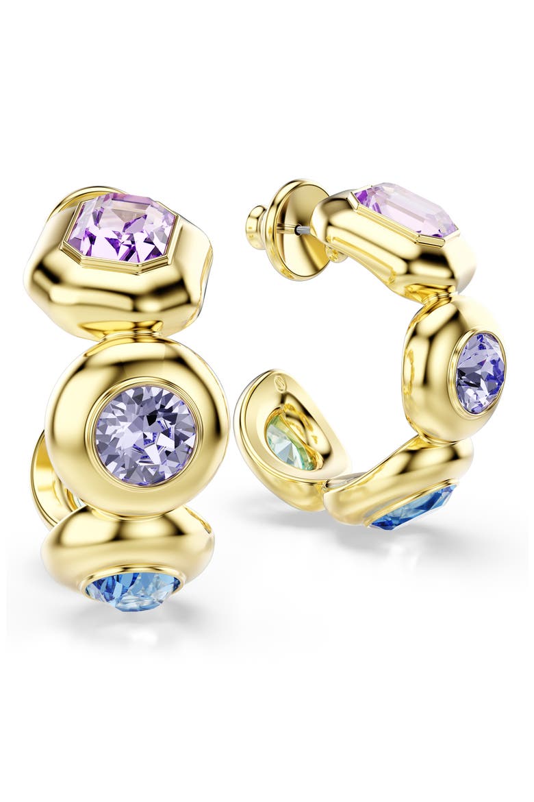 Gema Crystal Hoop Earrings, Alternate, color, GOLD/ MULTI