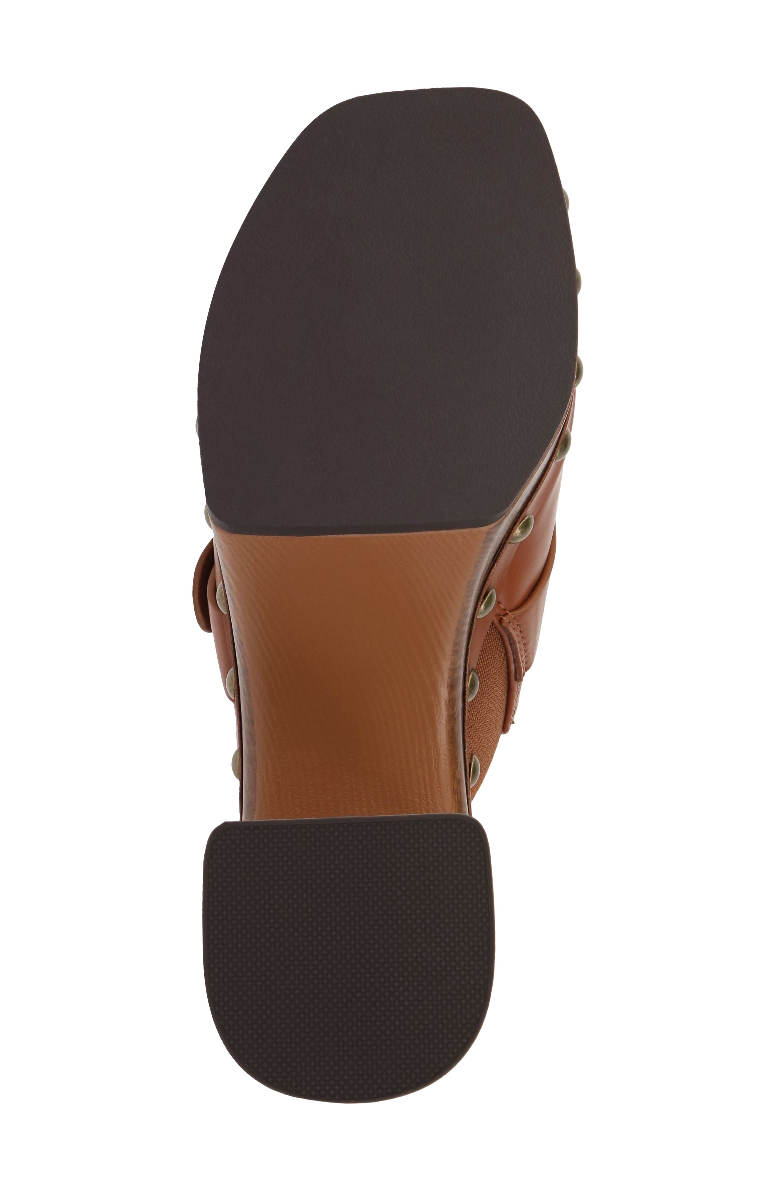 Larina Faux Leather Platform Clog, Alternate, color, COGNAC