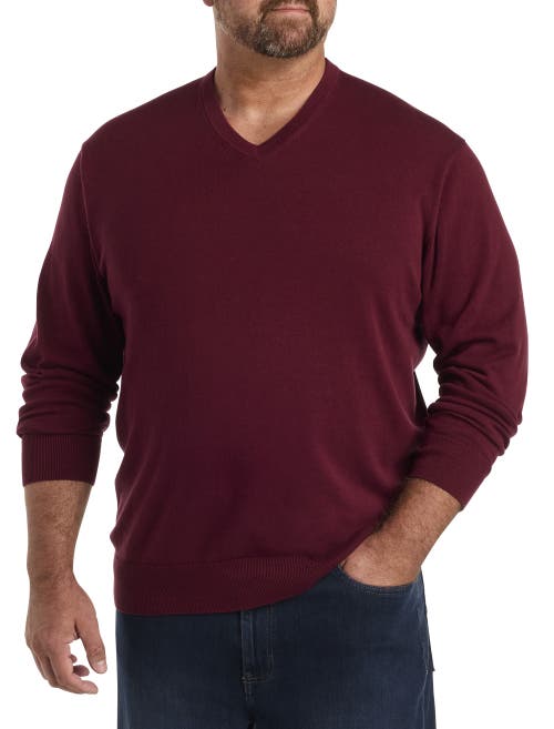 Harbor Bay By Dxl V-neck Pullover In Zinfandel