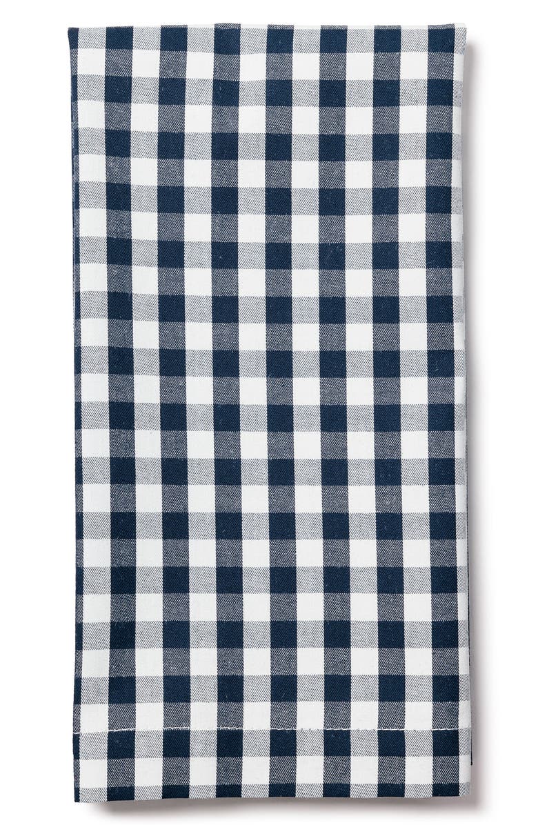 Petite Plume Set of 4 Gingham Cotton Napkins, Alternate, color, Navy