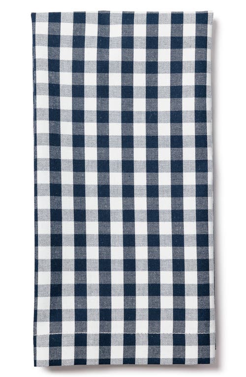 Petite Plume Set Of 4 Gingham Cotton Napkins In Navy
