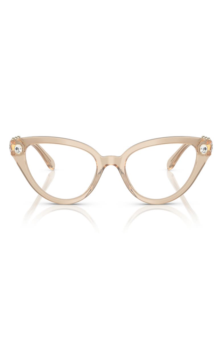 Swarovski 51mm Cat Eye Optical Glasses, Main, color, Beige