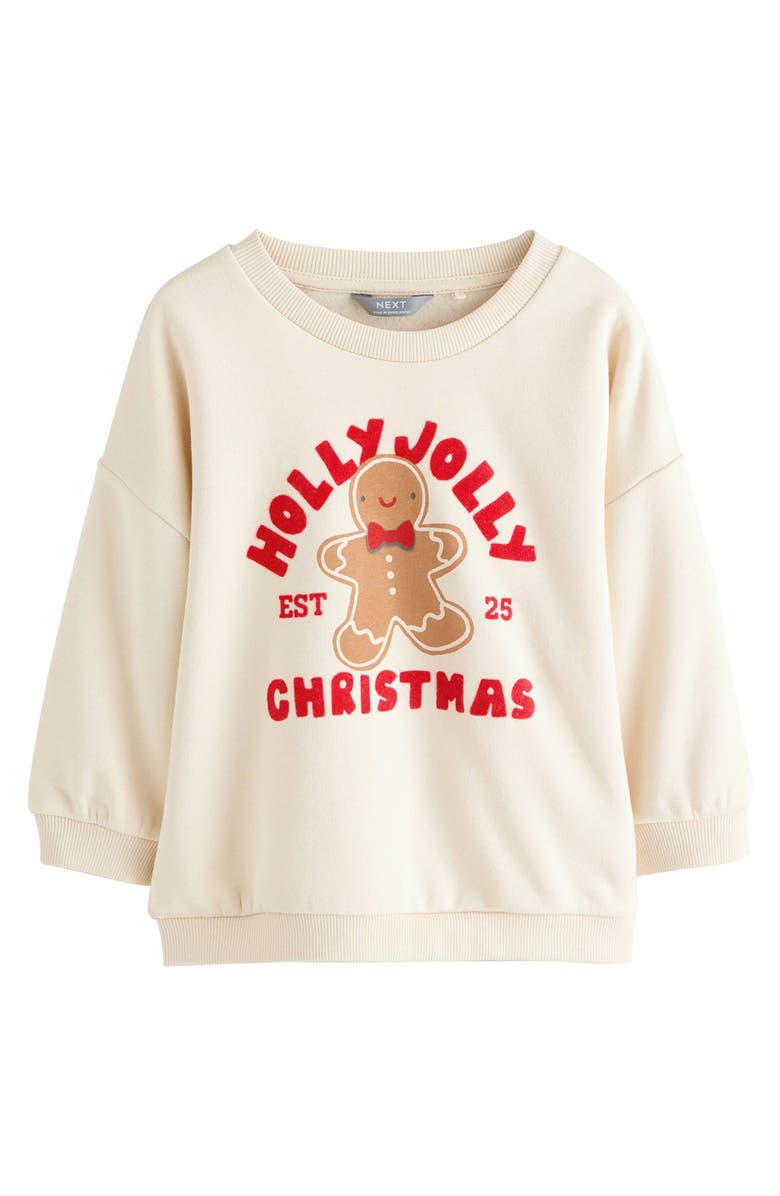 NEXT Kids' Christmas Graphic Sweatshirt, Main, color, Neutral