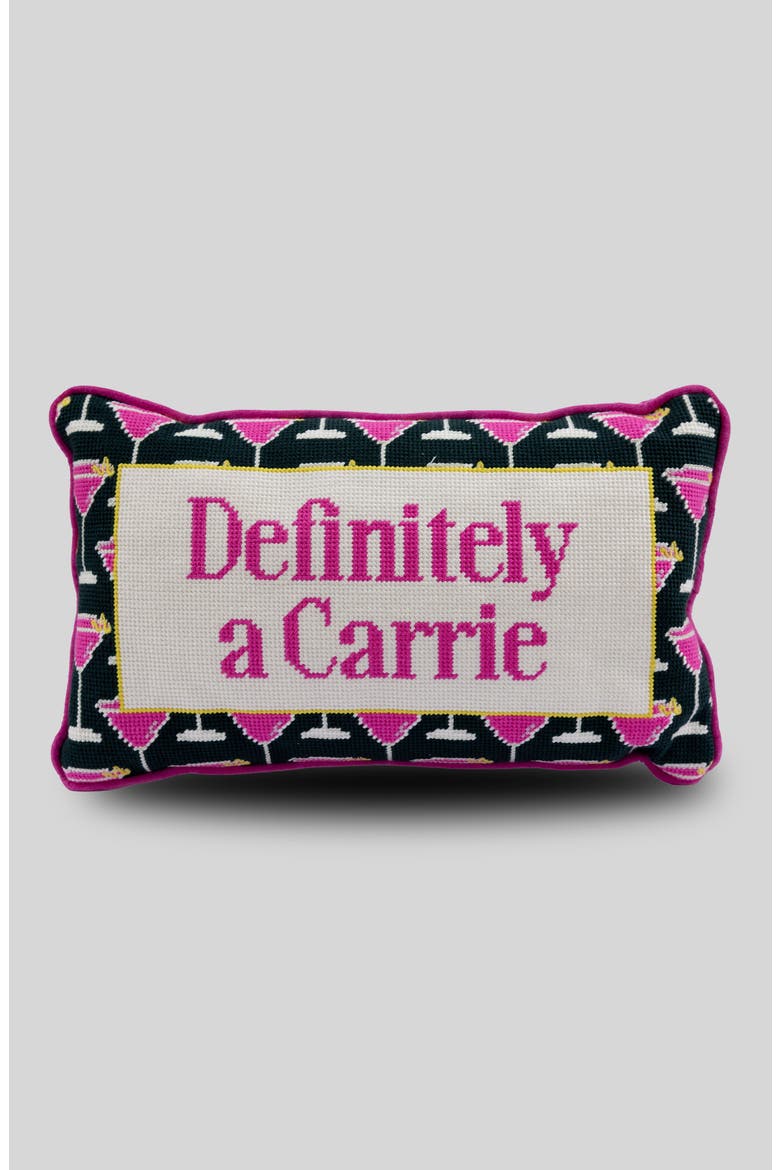Carrie Needlepoint Pillow, Main, color, Carrie