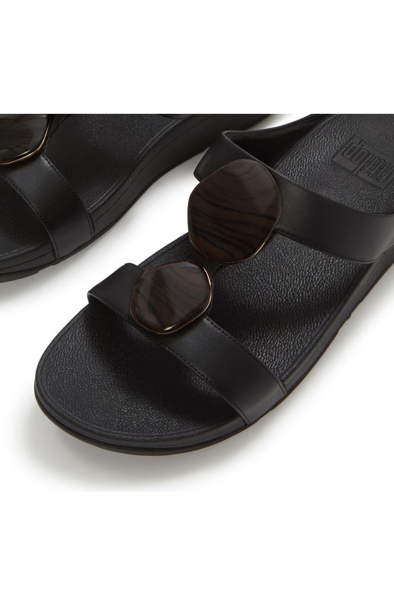 FitFlop Fino Marbled-Stone Slides, Alternate, color, Black