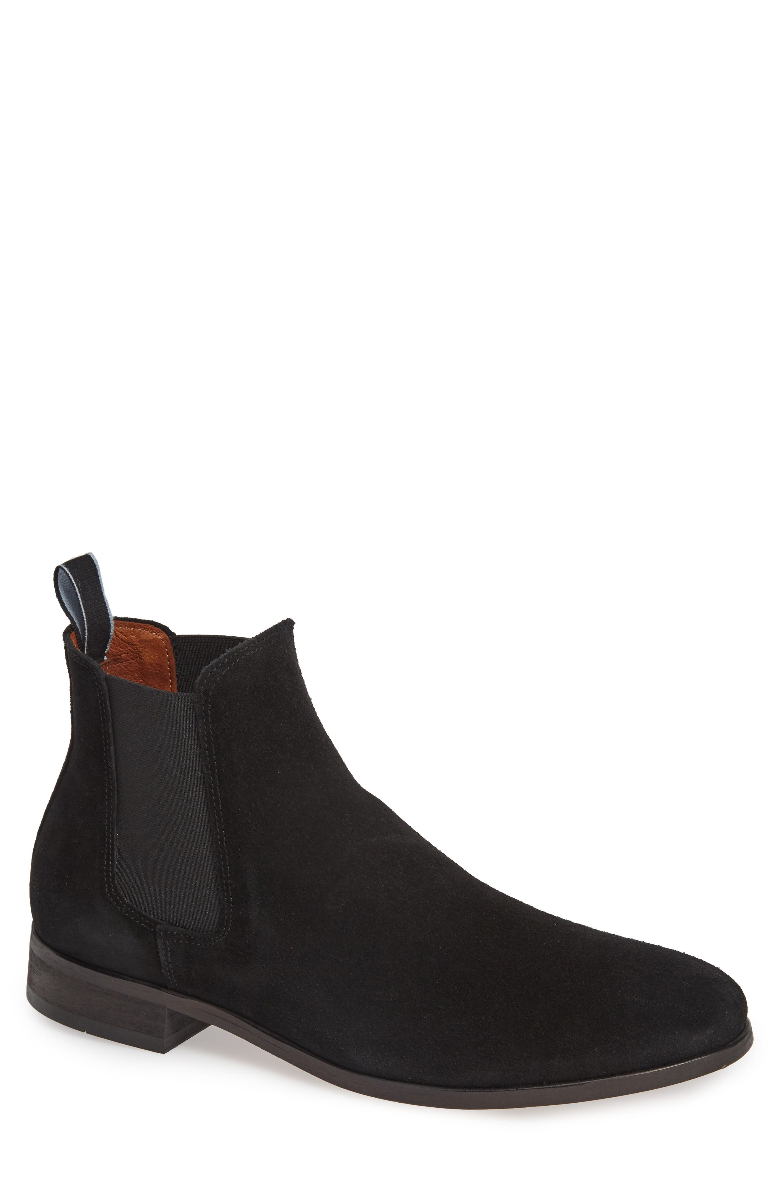 Shoe The Bear Dev Chelsea Boot, Main, color, Black Suede