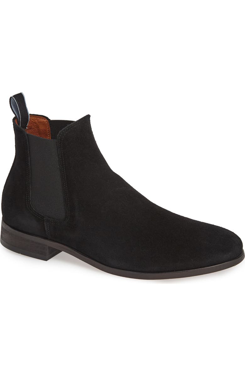 Shoe The Bear Dev Chelsea Boot, Main, color, Black Suede