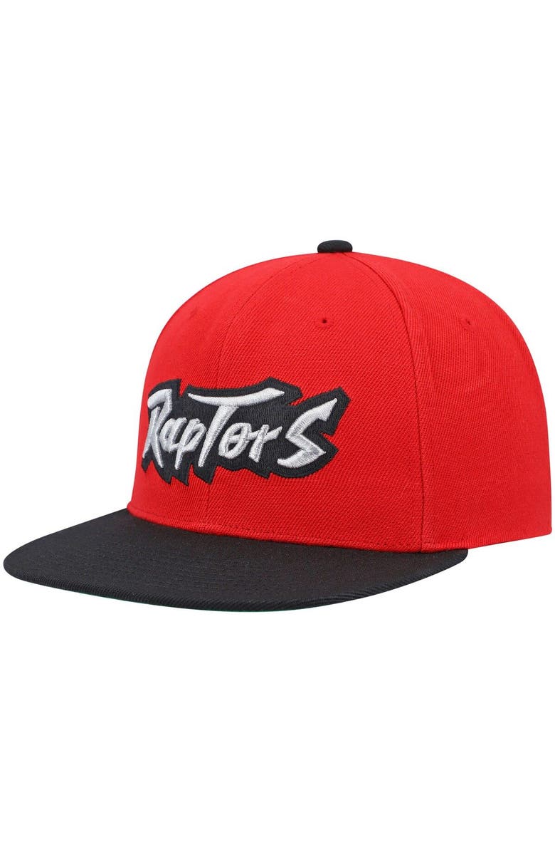 Mitchell & Ness Men's Mitchell & Ness Red/Black Toronto Raptors Hardwood Classics Snapback Hat, Alternate, color, 