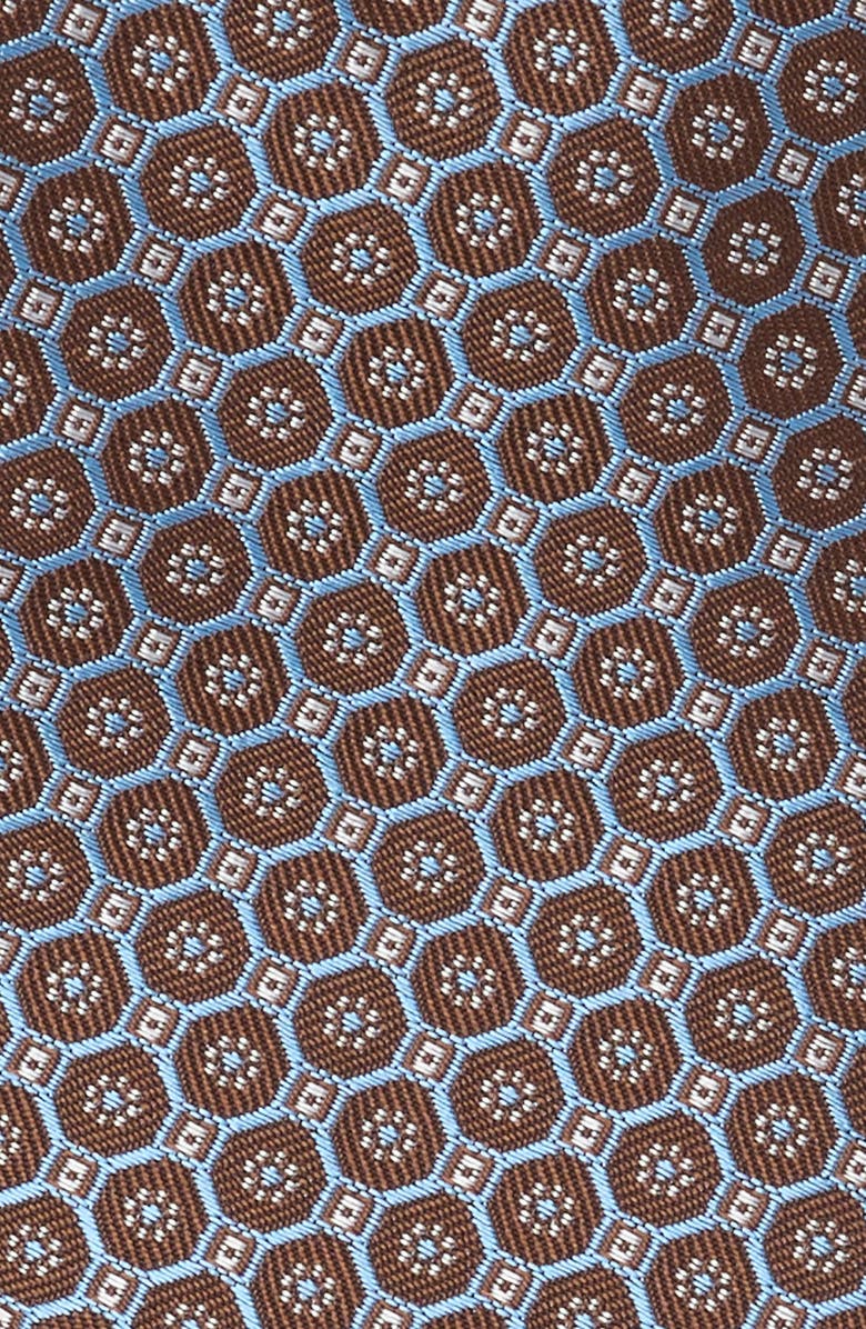 David Donahue Neat Silk Tie, Alternate, color, Chocolate