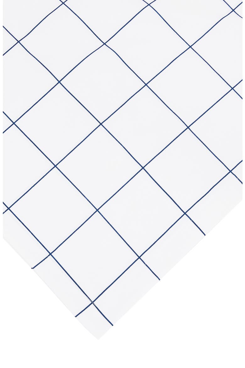 Percale Cotton Grid Duvet Set, Alternate, color, NAVY