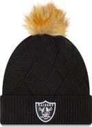 New Era Women's New Era Black Las Vegas Raiders Snowy Cuffed Knit Hat with Pom