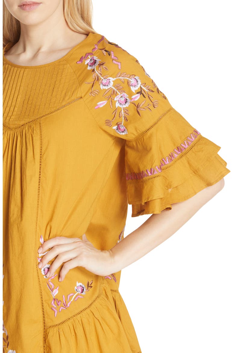 Pavlo Babydoll Dress, Alternate, color, GOLD