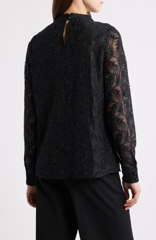 Elie Tahari Andi Burnout Velvet Lace In Black