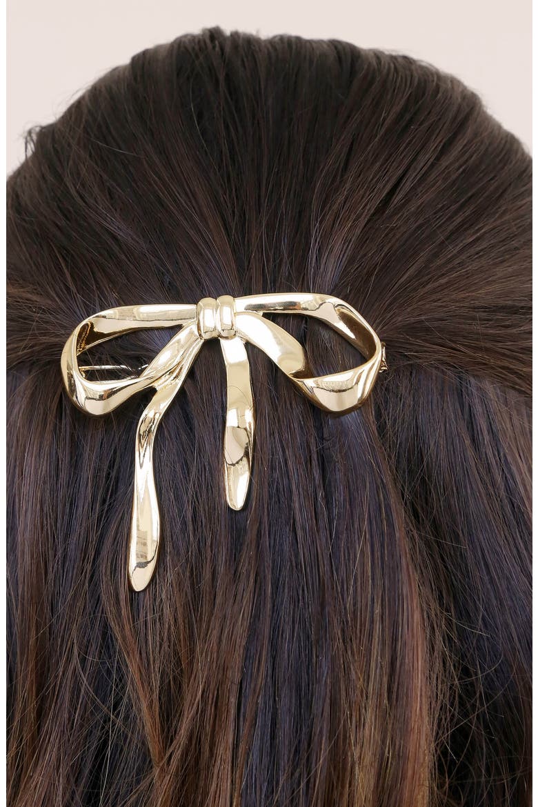 Bow Organica Barrette, Alternate, color, GOLD