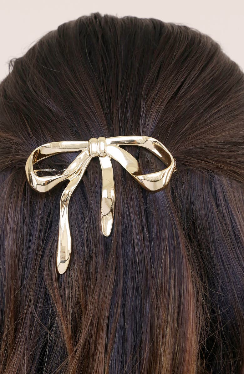 Ettika Bow Organica Barrette, Alternate, color, Gold