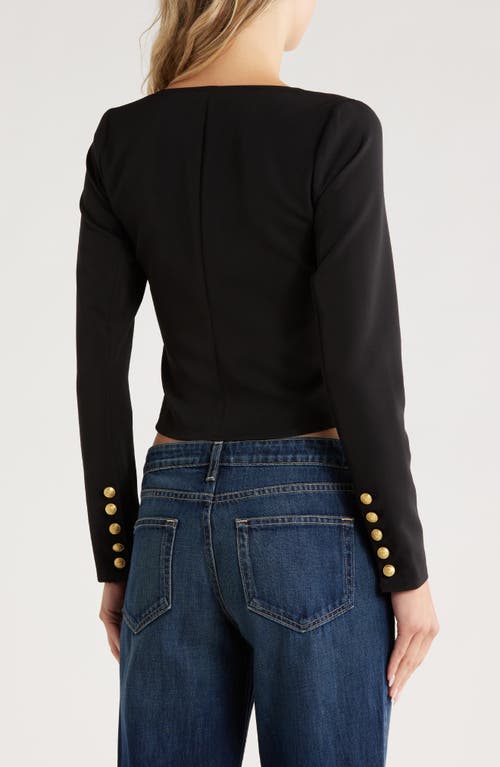 L Agence Ainslee Zip-front Top In Black