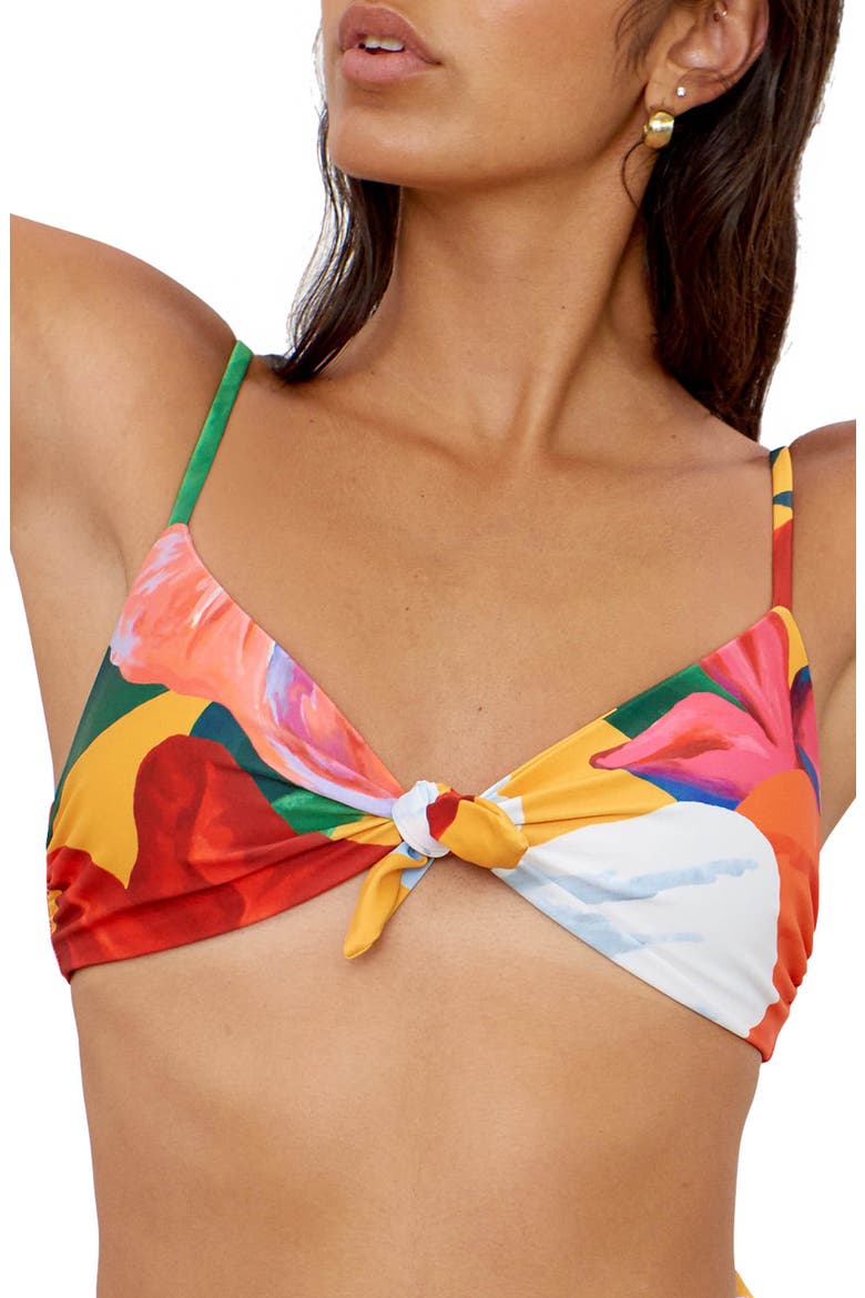 Carla Tie Front Bikini Top, Main, color, MULTI