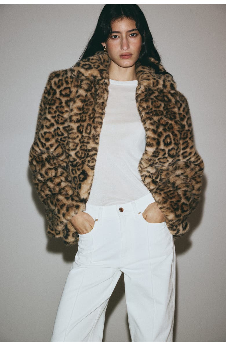 H&M Belted Straight High Jeans, Alternate, color, White