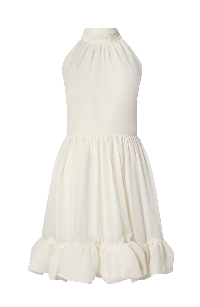 Malina Fern Halterneck Ruffled Mini Dress, Alternate, color, White
