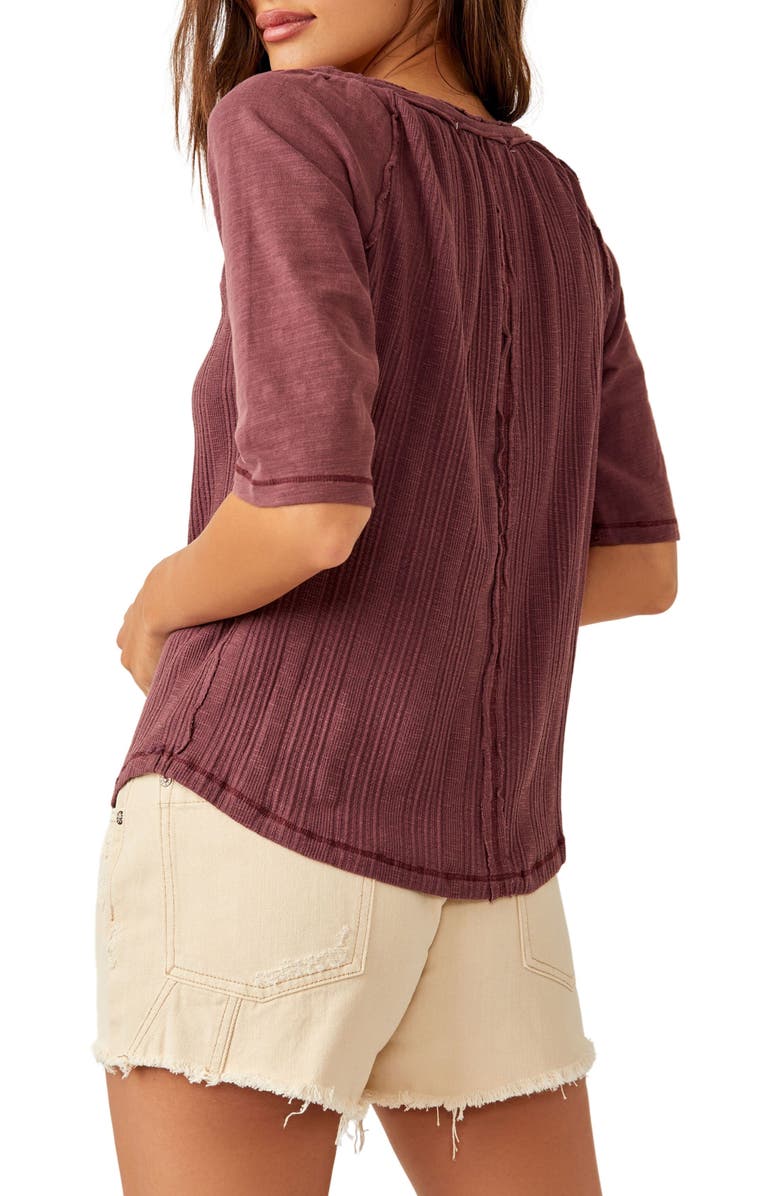 Free People Daisy Snap-Up Top, Alternate, color, Mauve Wine