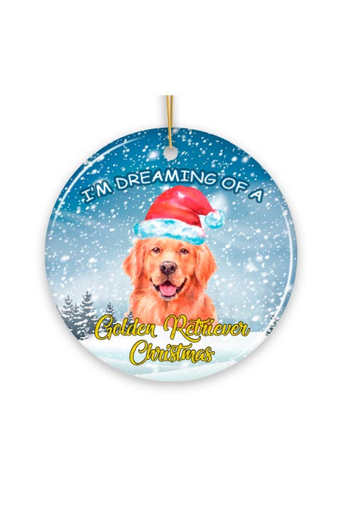 Dreaming Of A Golden Retriever Christmas Ornament