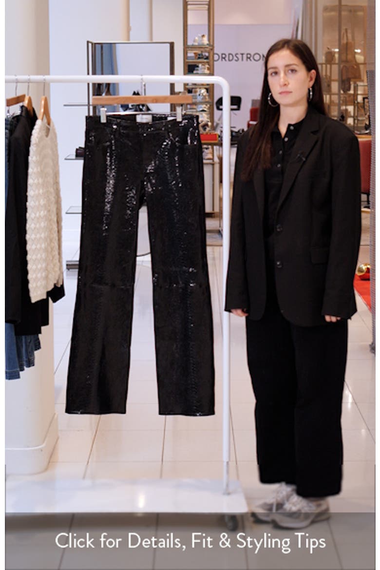 Faux Snakeskin Leather Bootcut Pants video