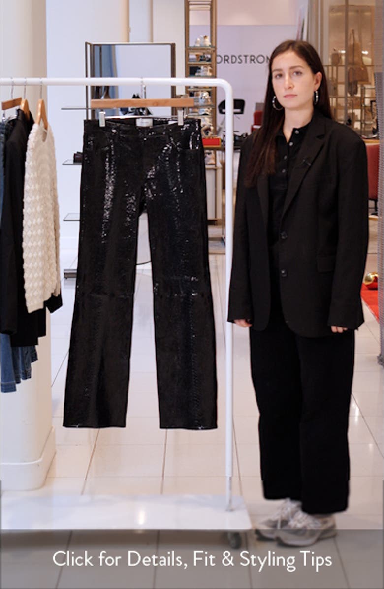 Faux Snakeskin Leather Bootcut Pants, sales video thumbnail