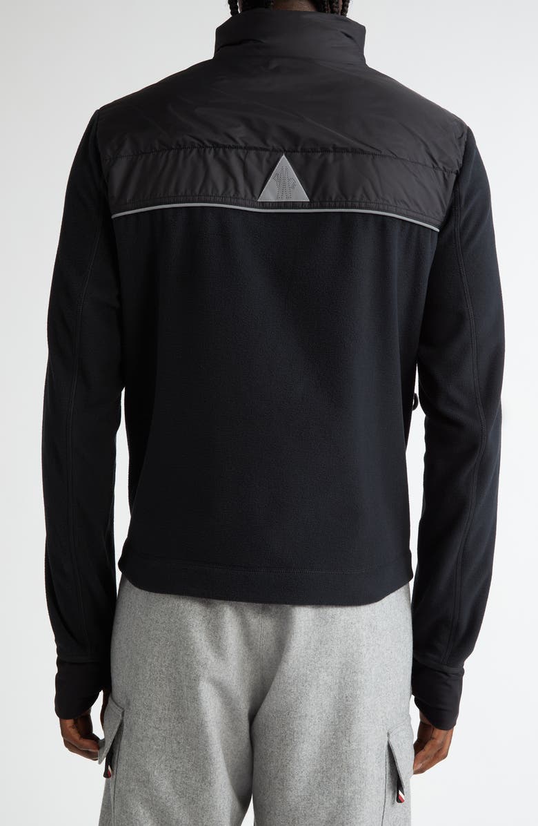 Moncler Grenoble Mixed Media Quilt Front Zip Cardigan, Alternate, color, 