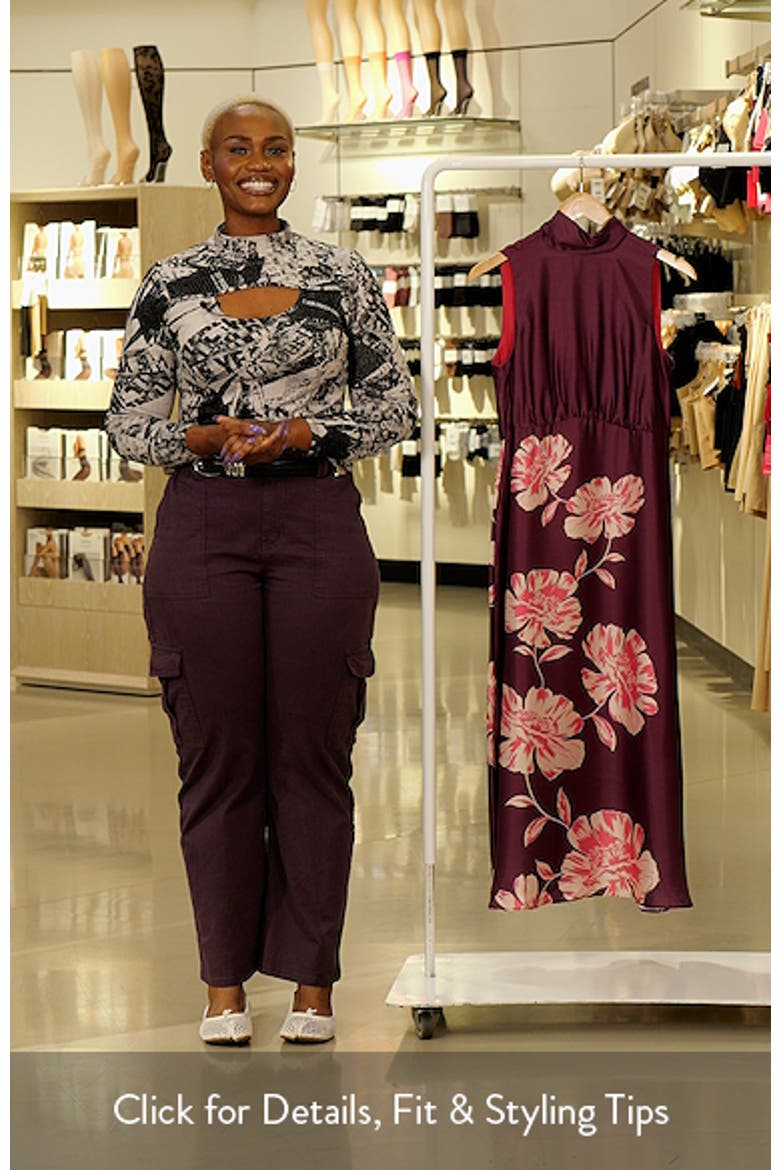 Floral Print Sleeveless Satin Maxi Dress video