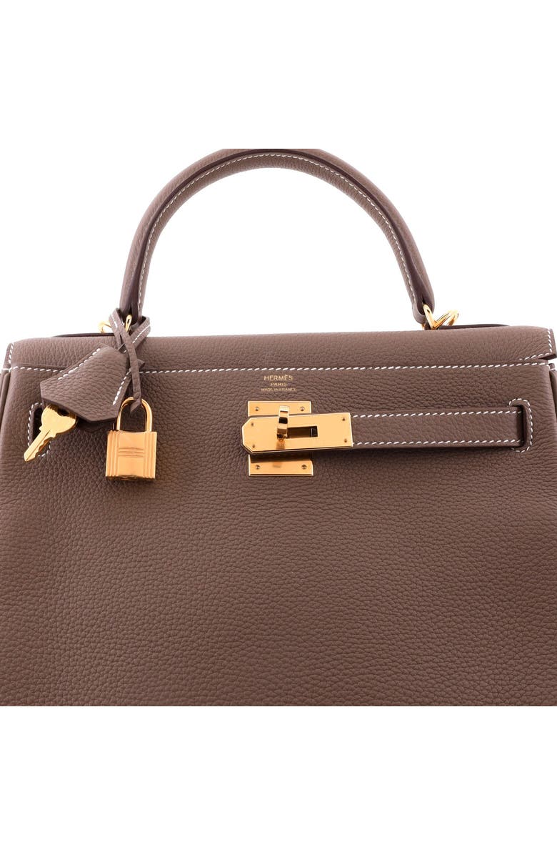 Pre-Owned Hermes Kelly Handbag Grey Togo with Gold Hardware 28, Alternate, color, Etoupe