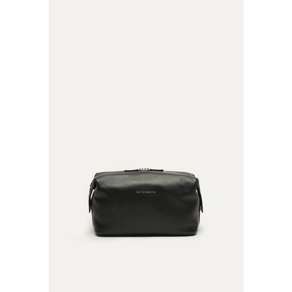 Want Les Essentiels De La Vie Want Les Essentiels Kenyatta Pebble Grained Leather Toiletry Bag In Black