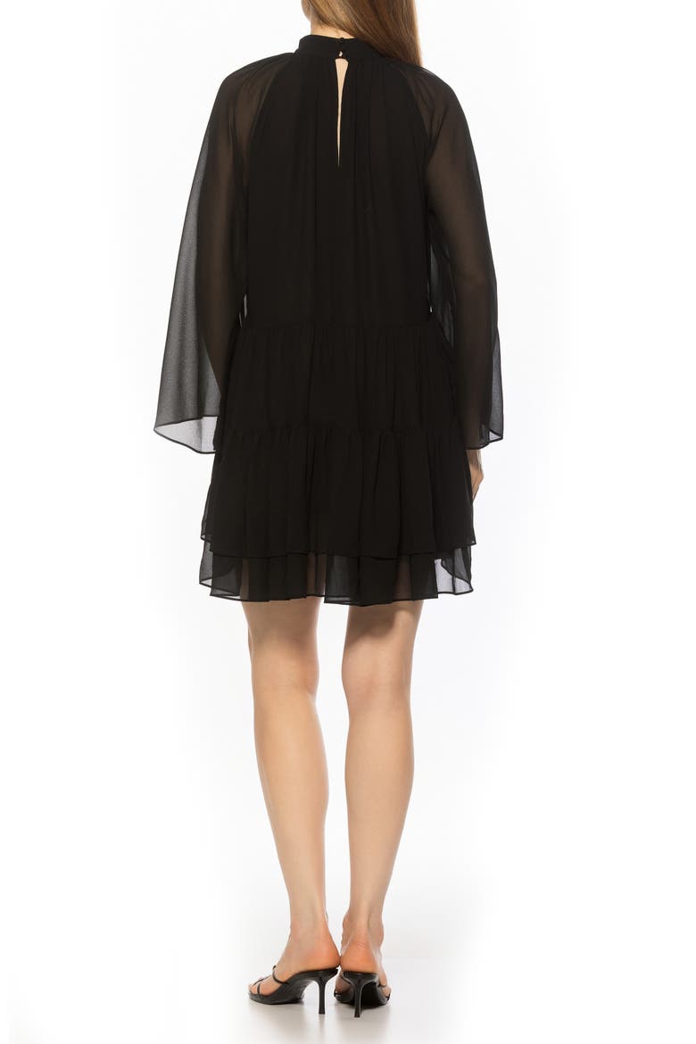 Pamela Long Sleeve Shift Dress, Alternate, color, BLACK