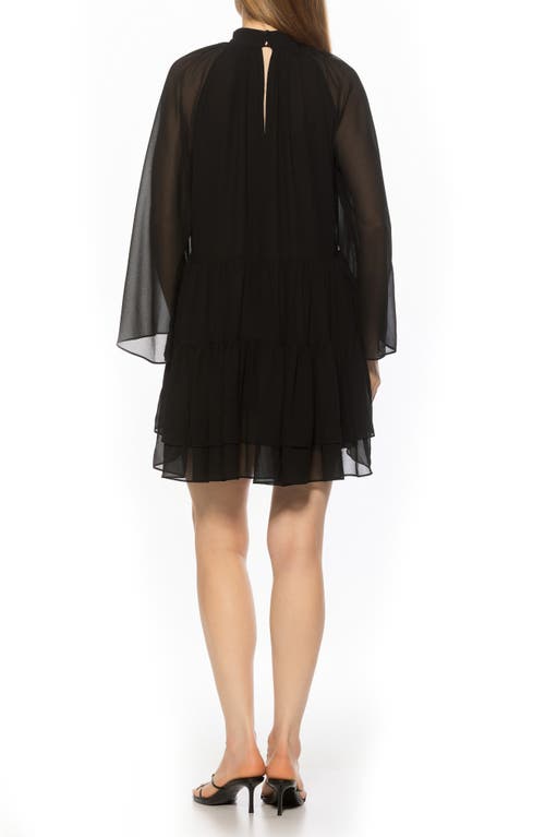 Alexia Admor Pamela Long Sleeve Shift Dress In Black