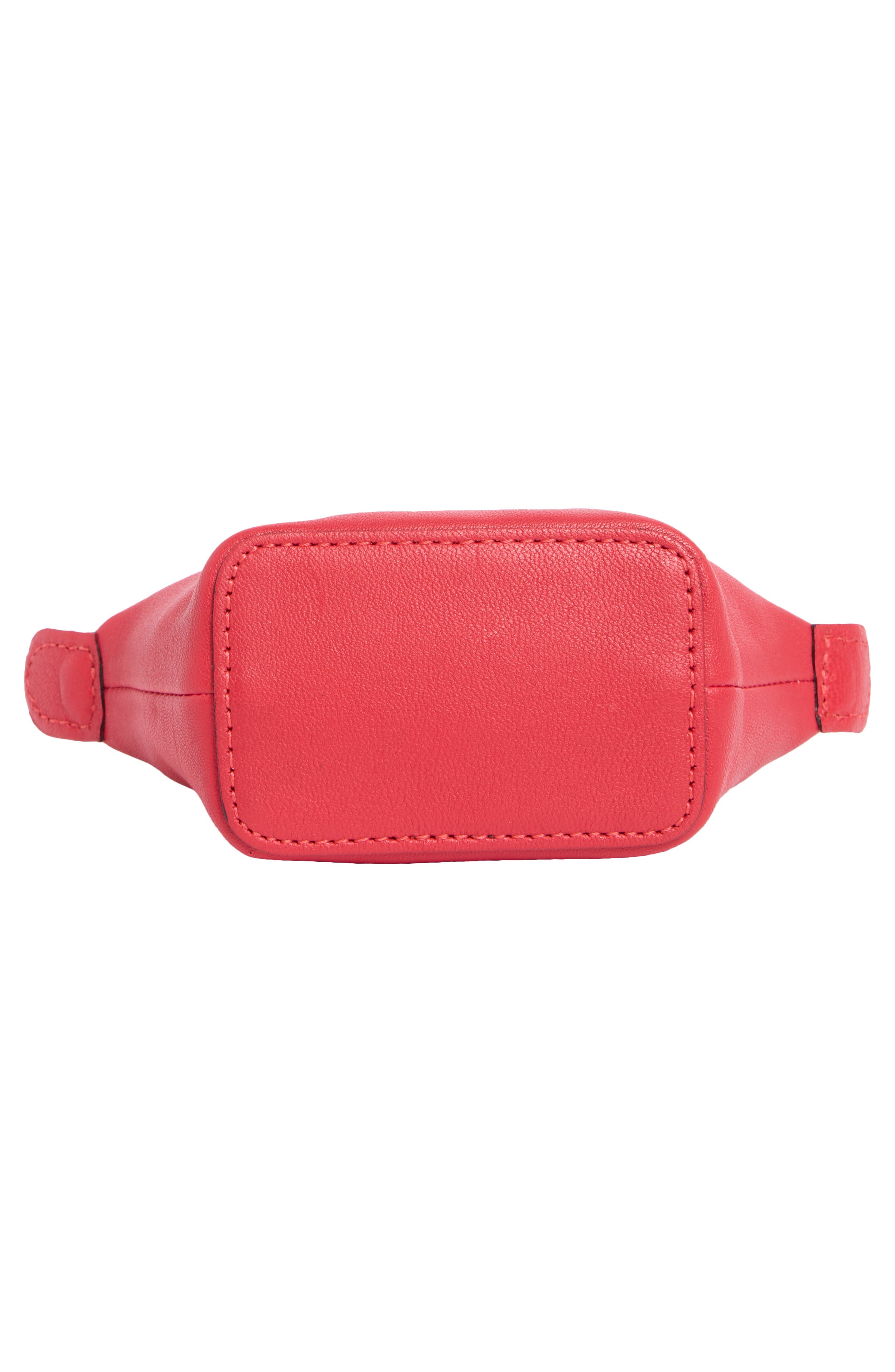 Longchamp Nano Leather Crossbody Bag, Alternate, color, Red